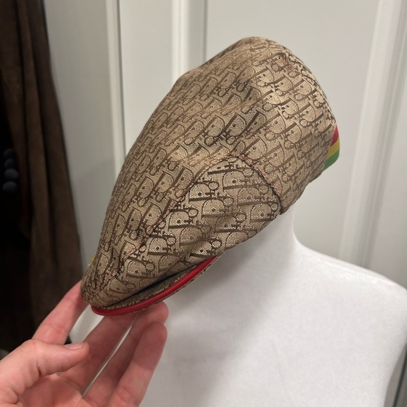 John Galliano for Christian Dior Rasta Logo Hat #1 Brown Trotter - Picture 3 of 11